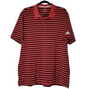 Adidas Golf Polo Black Red Striped Mens‎ Large Activewear Golfcore Country Club